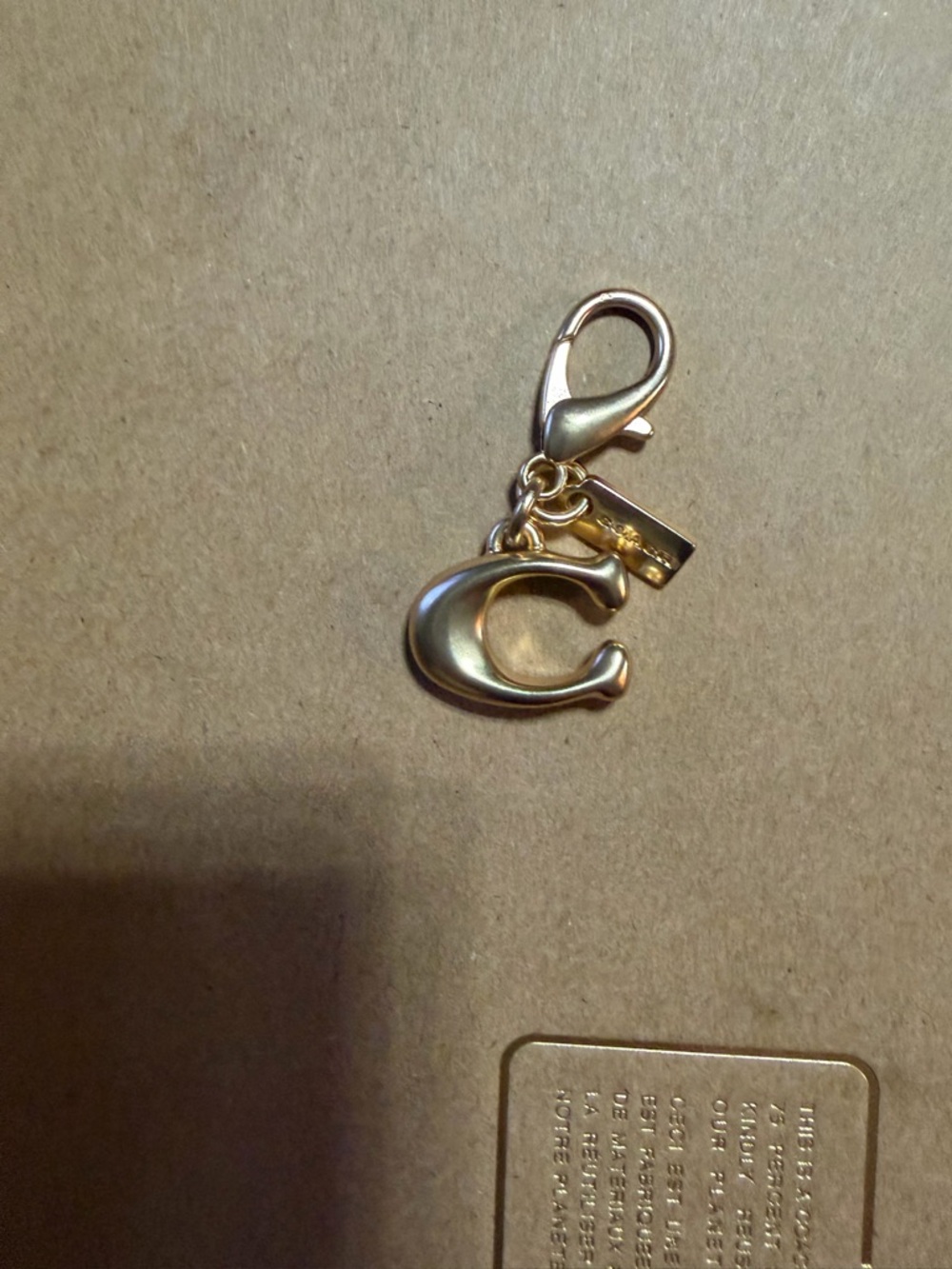 Gold Letter 'C' Charm Pendant